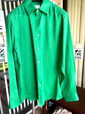 Club Room Bright Green Long-Sleeve Dress Shirt linens